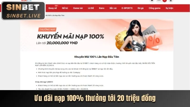 Thưởng nạp tiền lần đầu Bet66